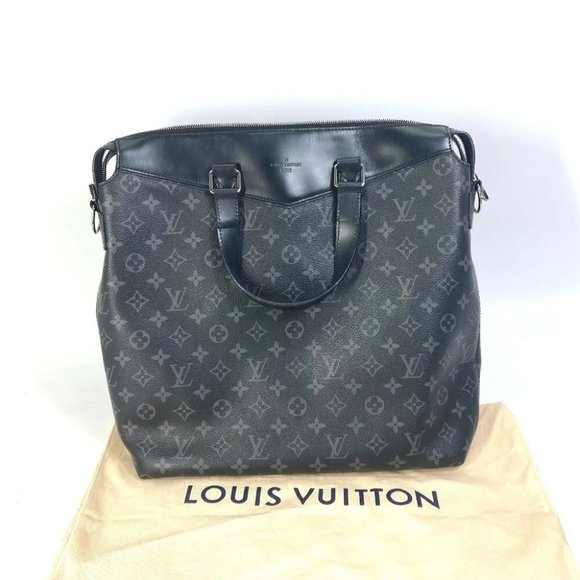 LOUIS VUITTON MonogramEclipse Thoth-Explorer Shoulder Bag Tote Bag Black - Picture 2 of 14